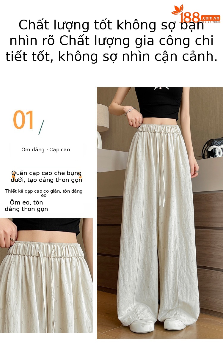 Quần culottes nữ ống rộng chất liệu lụa mỏng, phong cách cổ điển, dáng suông rủ — Phiên bản kéo dài của Rice Grey chi tiết 12