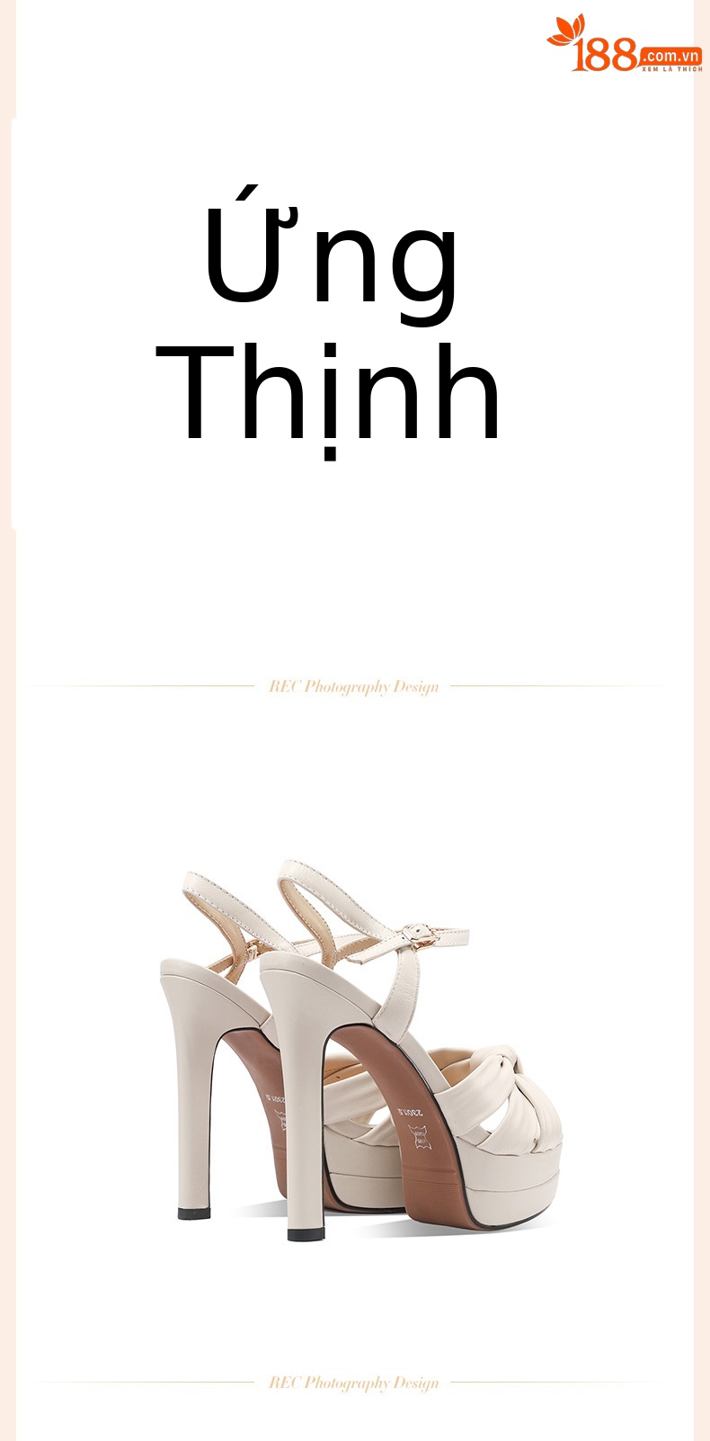 Sandal cao gót nữ hở mũi quai ngang da thật gót 13 cm — đen chi tiết 16