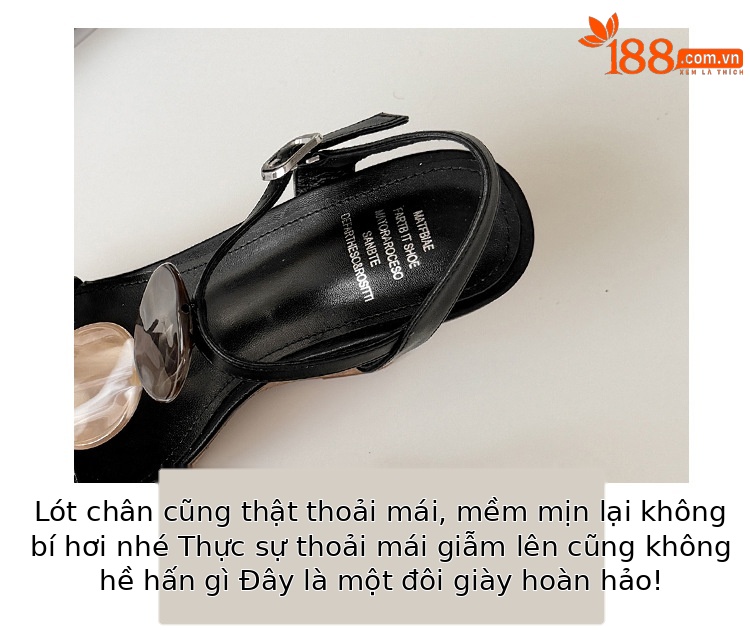 Sandal cao gót nữ phong cách cổ điển, đế xuồng platform, gót 9 cm, quai ngang kiểu La Mã — màu đen, màu trắng chi tiết 3