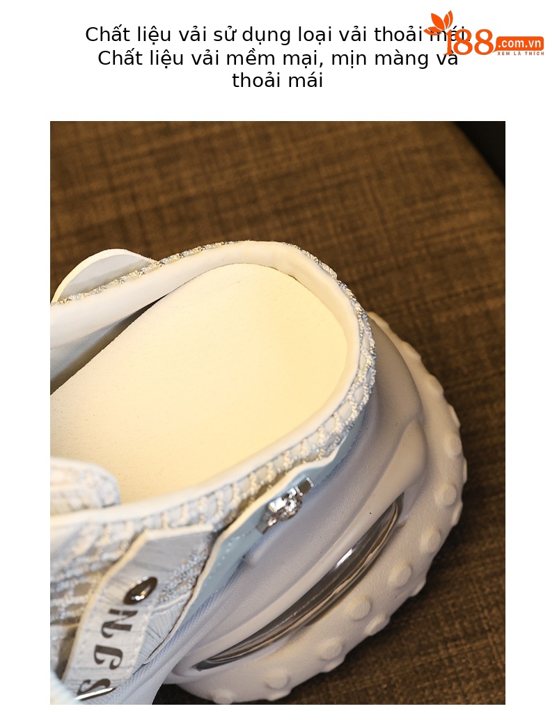 Giày sneaker nữ đế dày lưới thoáng khí phong cách daddy — Trắng Đỏ, xám xanh, màu xanh huỳnh quang chi tiết 7