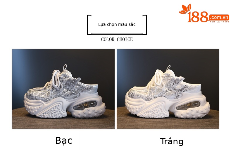 Dép sandal nữ đế dày tăng chiều cao phong cách thể thao mùa hè — màu trắng, bạc chi tiết 2
