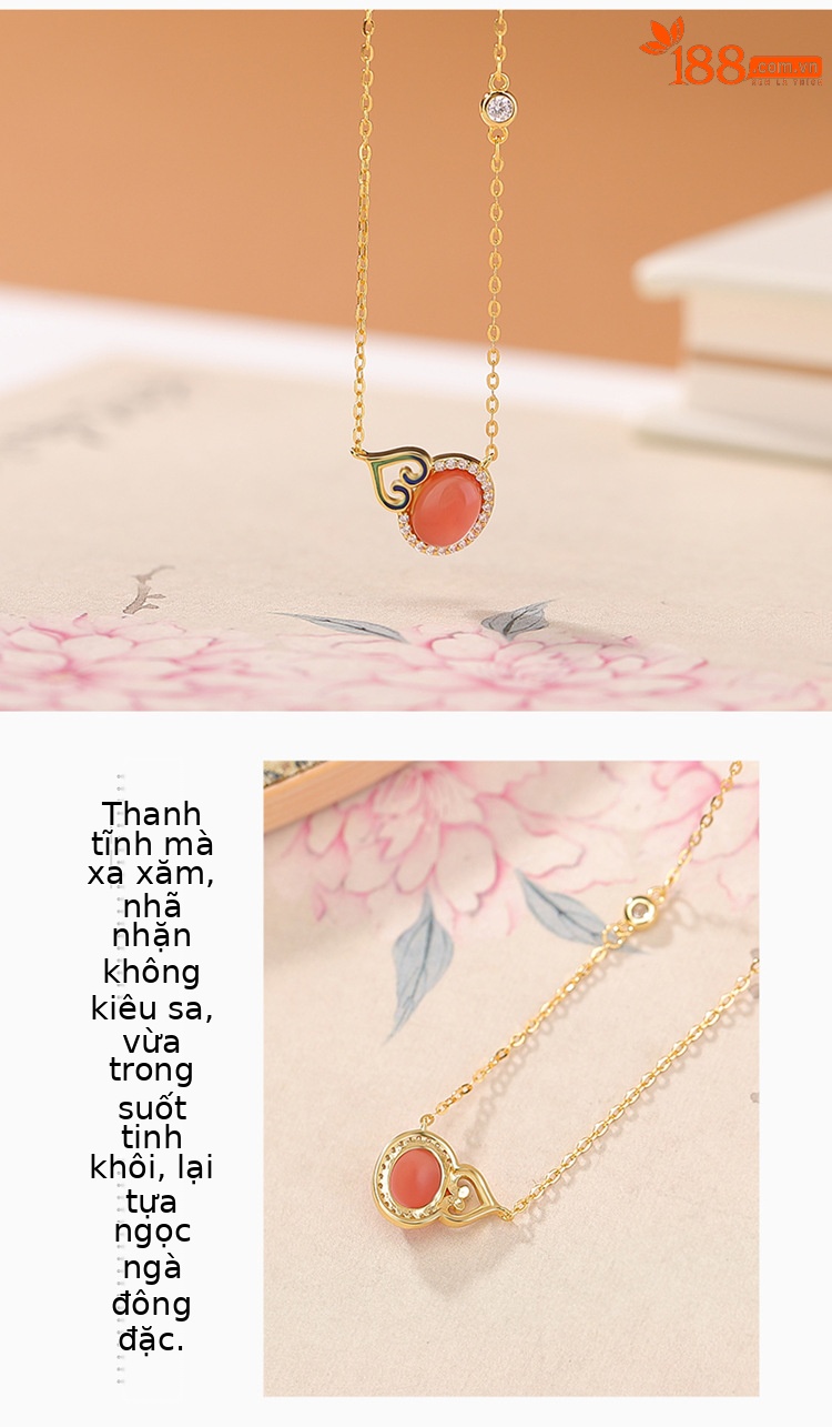 Mặt dây chuyền bạc S925 mạ vàng hồ ly mã não mật sáp phong cách Trung Quốc cổ điển — Mật ong sáp chi tiết 3