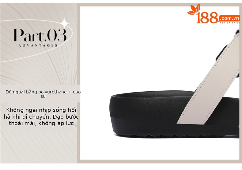 Sandal nữ quai chữ V bít mũi phong cách Roman thoáng khí — 6160 Da đen, 6160 Màu be chi tiết 7