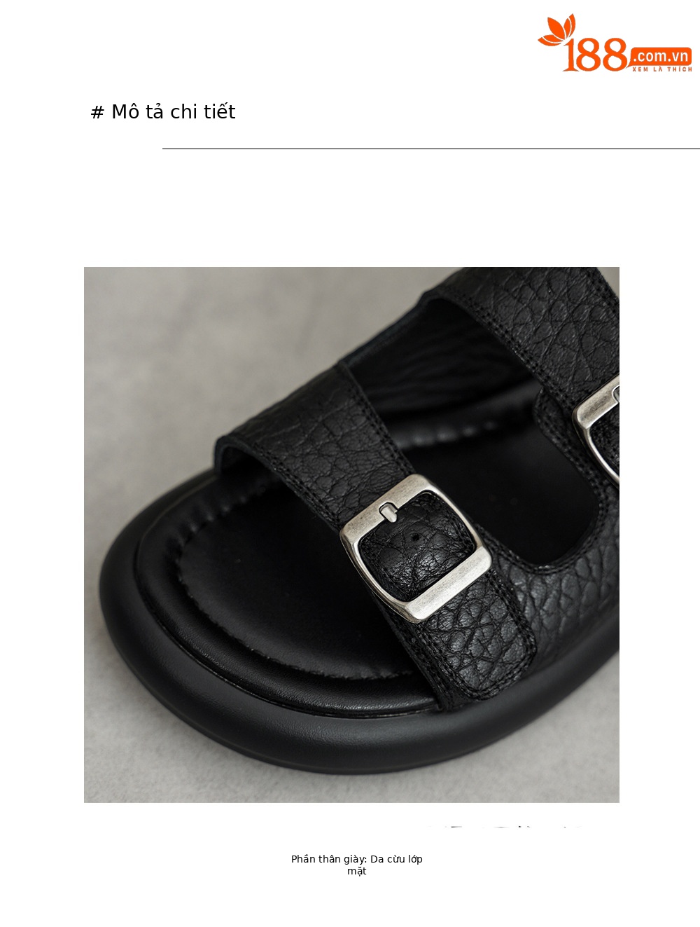 Sandal nữ quai ngang đế bệt da cừu lộ ngón chân phong cách đơn giản — đen chi tiết 17