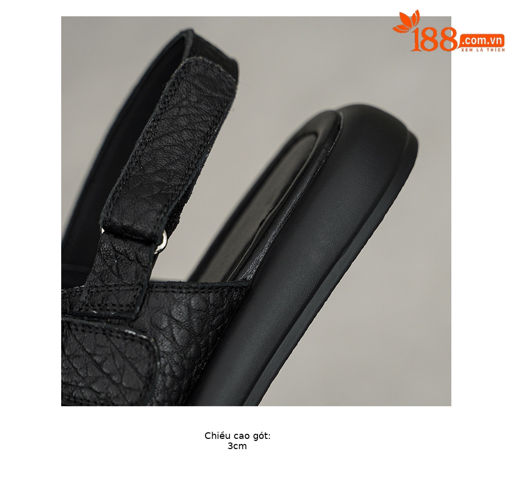 Sandal nữ quai ngang đế bệt da cừu lộ ngón chân phong cách đơn giản — đen chi tiết 19