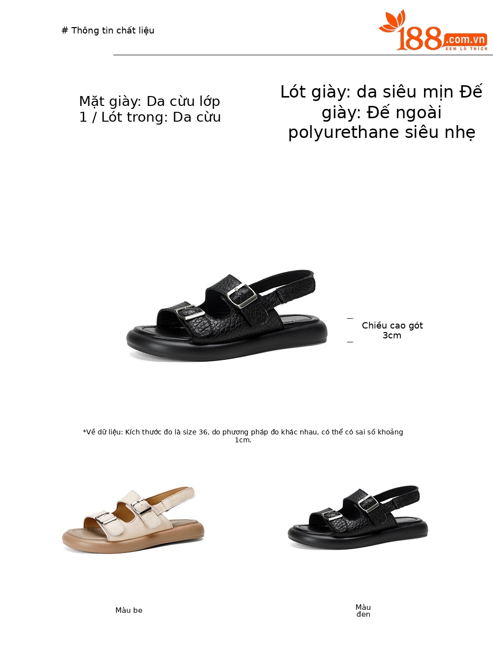 Sandal nữ quai ngang đế bệt da cừu lộ ngón chân phong cách đơn giản — đen chi tiết 3