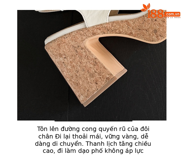 Sandal cao gót nữ hở mũi quai chéo đế xuồng gót 10 cm — màu nâu, màu đen, màu trắng ngà chi tiết 4