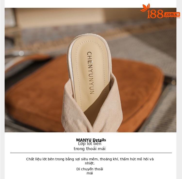 Sandal cao gót nữ hở mũi đế xuồng gót 9 cm — màu đen chi tiết 4