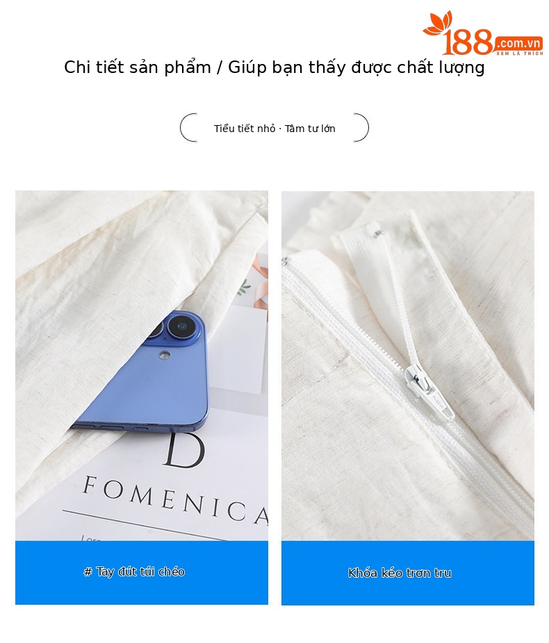 Quần short nữ vải lanh cạp cao ống rộng dáng suông mùa hè — màu đen chi tiết 14
