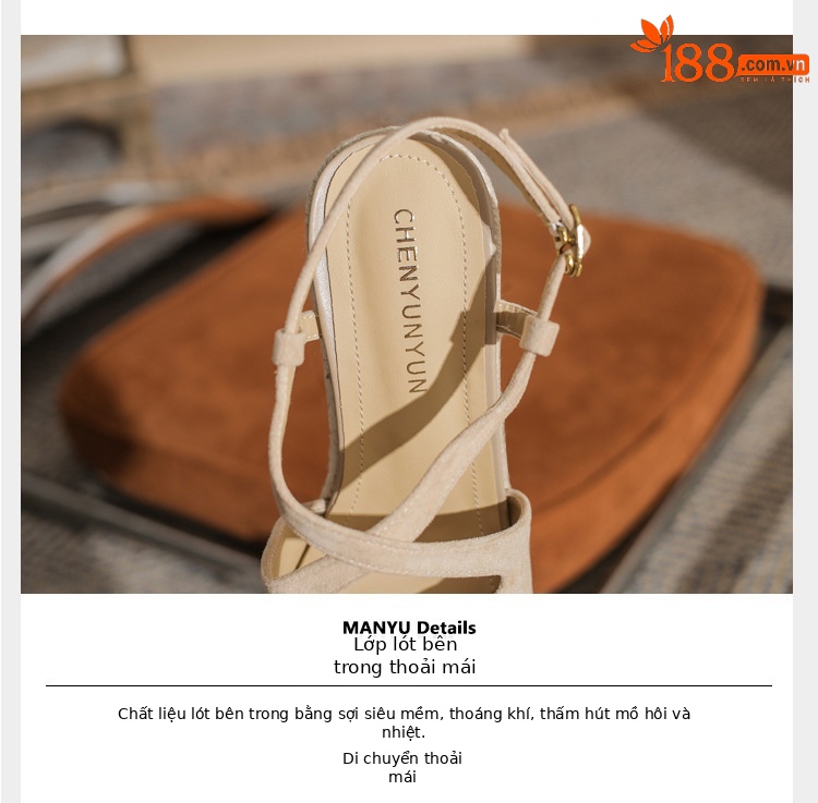 Sandal cao gót nữ hở mũi đế xuồng bọc dây thừng MJ90111 — màu đen chi tiết 4