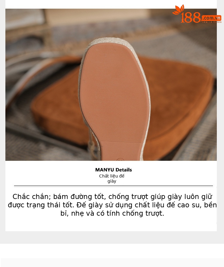 Sandal cao gót nữ hở mũi đế xuồng bọc dây thừng MJ90111 — màu đen chi tiết 6