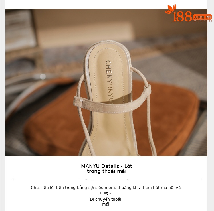 Sandal cao gót nữ hở mũi đế xuồng gót cao 9 cm — màu đen chi tiết 4