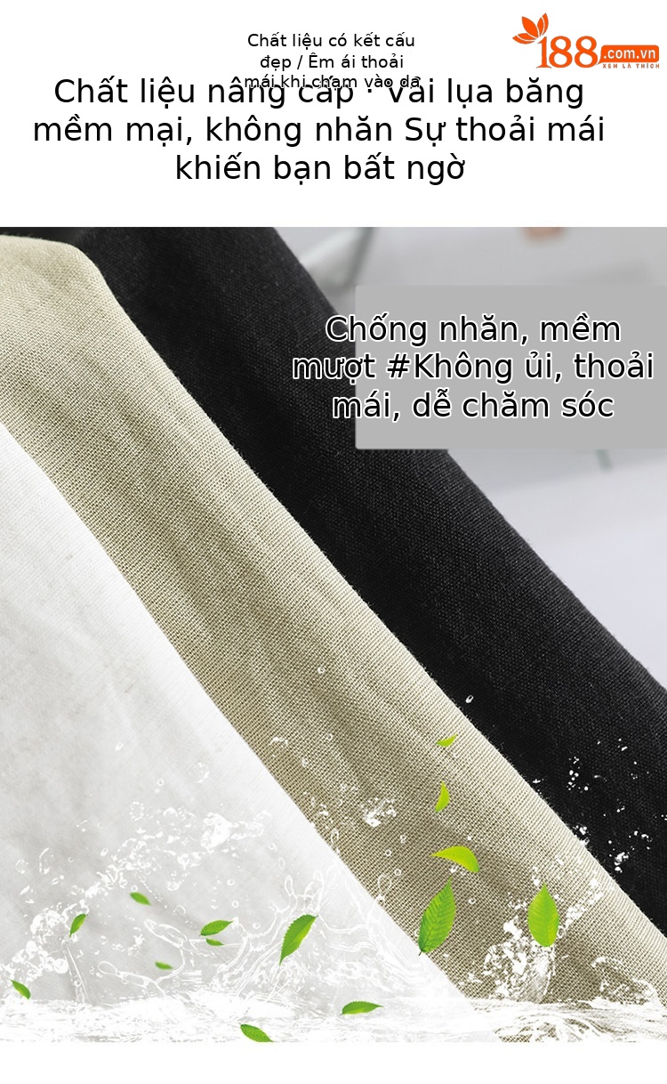 Quần short nữ cạp cao chất liệu lanh phối sợi tơ lạnh, dáng chữ A ống rộng, mặc mùa hè — màu đen chi tiết 3