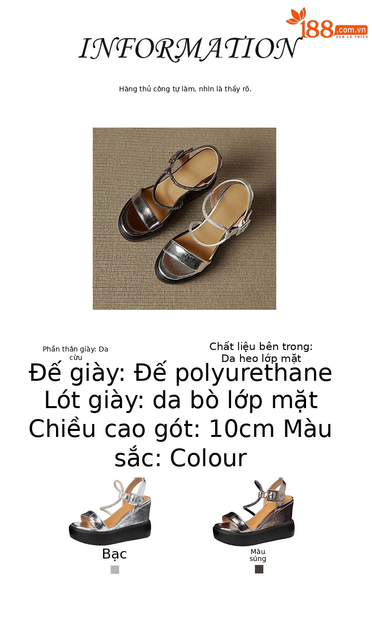 Sandal cao gót nữ quai ngang đính đá bạc, đế xuồng platform, gót 9 cm, hở mũi — Màu súng, bạc chi tiết 2