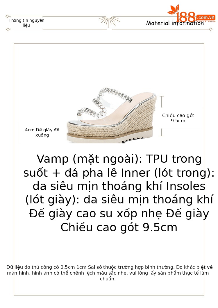 Sandal cao gót nữ hở mũi đế xuồng đính đá pha lê — bạc chi tiết 2