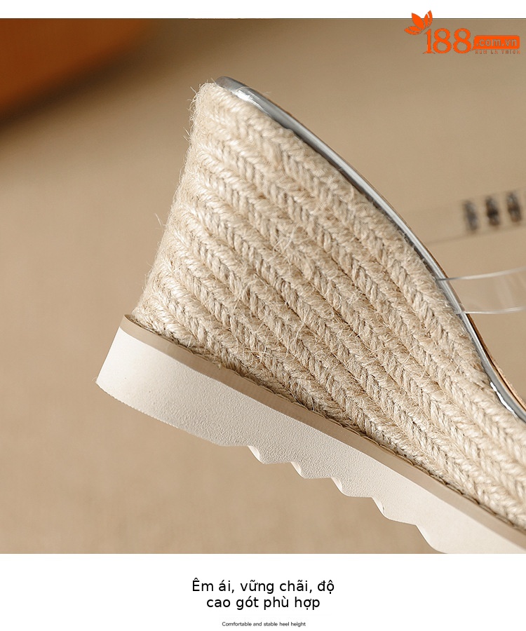 Sandal cao gót nữ hở mũi đế xuồng đính đá pha lê — bạc chi tiết 10