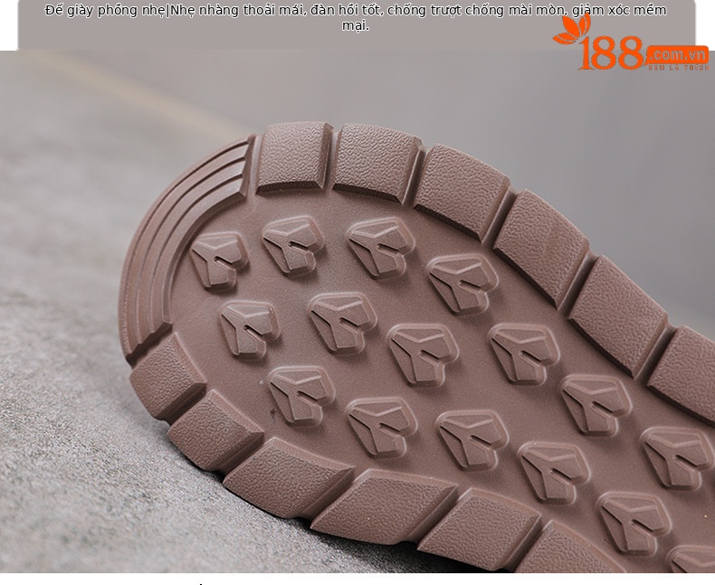 Sandal nữ quai chữ V bọc mũi da bò thật đế dày chống trượt — màu be chi tiết 7