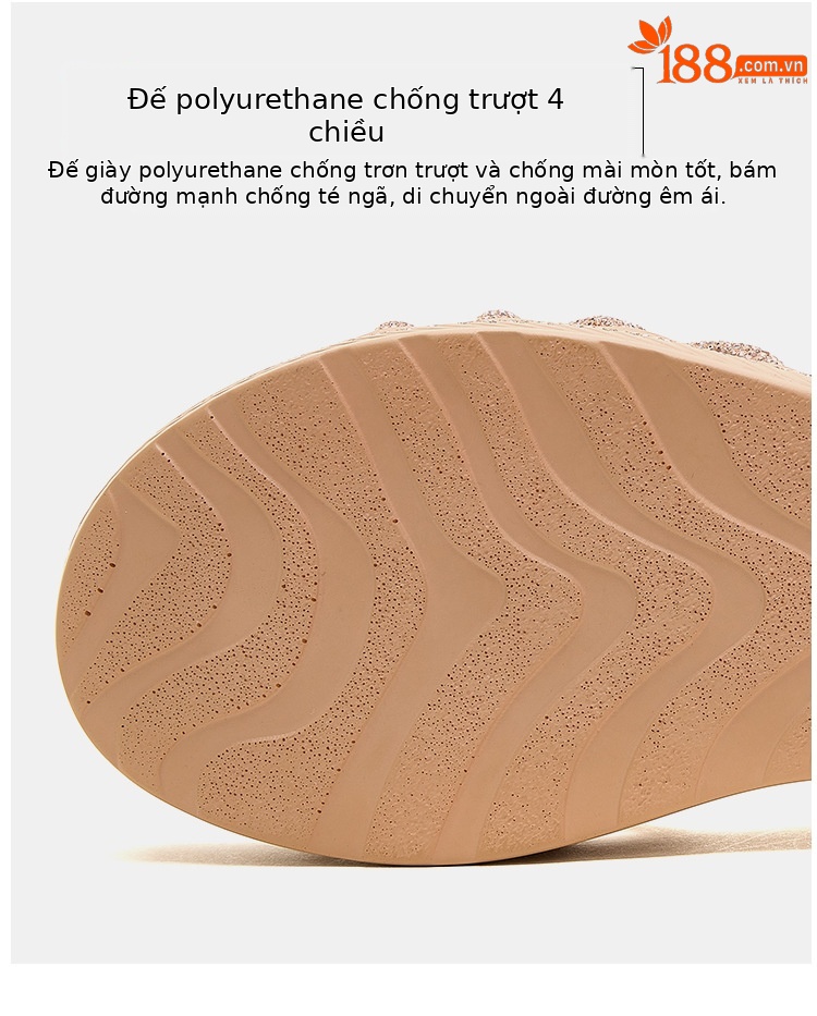 Sandal cao gót nữ quai ngang đính đá platform đế dày gót 6,5 cm — Vàng 6,5cm, Bạc 6,5cm chi tiết 10