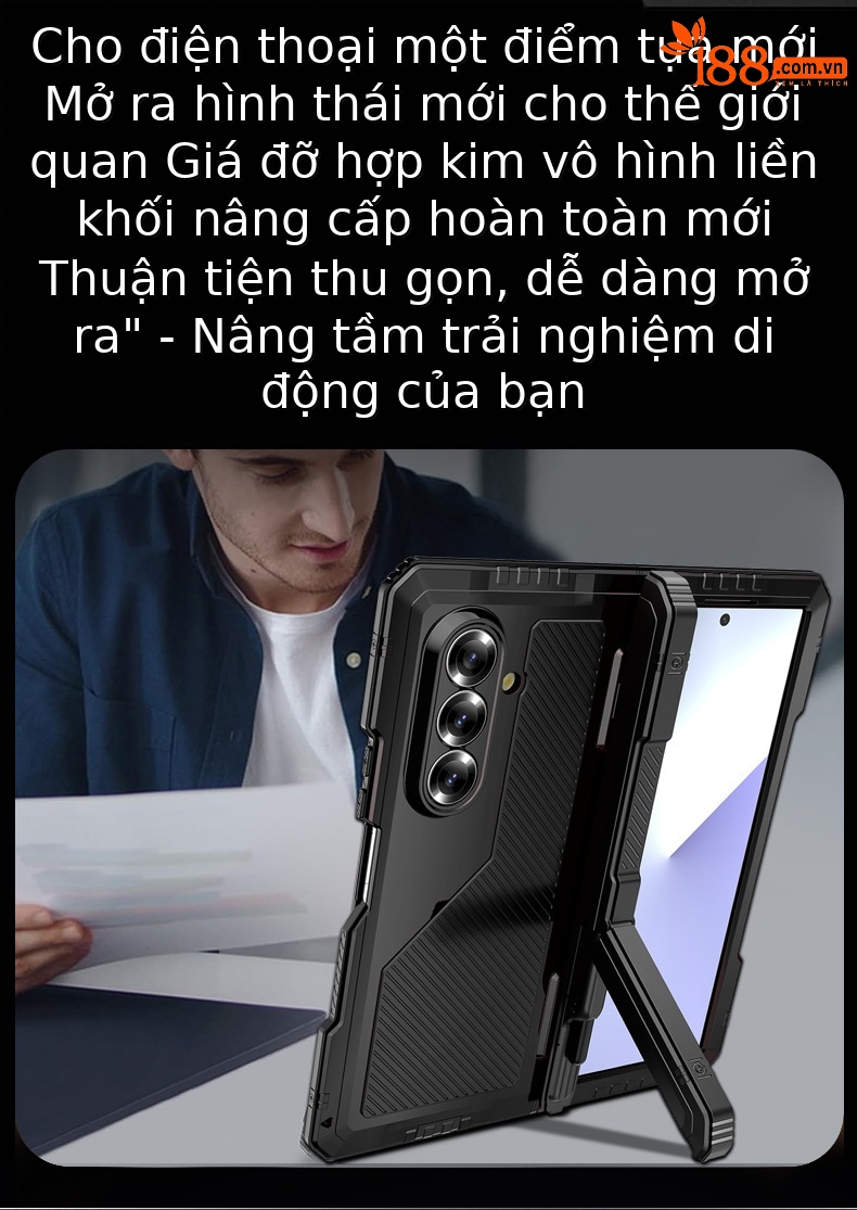 Ốp lưng điện thoại Samsung Z Fold7 kim loại chống sốc, viền dày silicon bảo vệ toàn diện — Đen, Đỏ rượu chi tiết 9