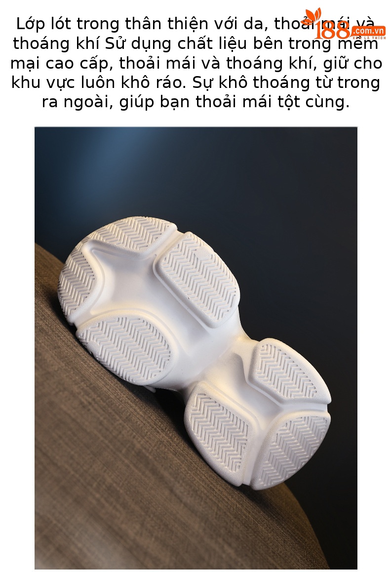 Giày sneaker nữ đế dày chunky tăng chiều cao lưới thoáng khí — màu trắng chi tiết 8