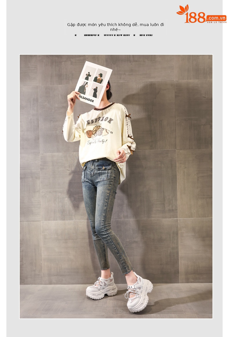 Giày sneaker nữ chunky đế dày lưới thoáng khí tăng chiều cao — màu tím chi tiết 6