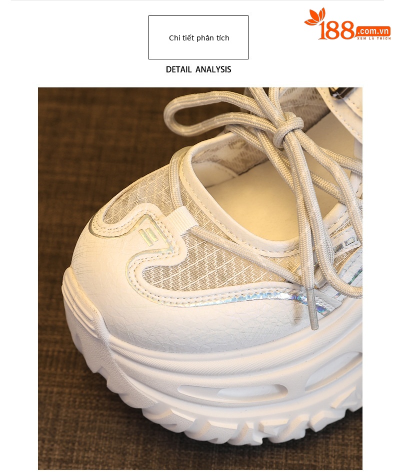 Giày sneaker nữ chunky đế dày lưới thoáng khí tăng chiều cao — màu tím chi tiết 7