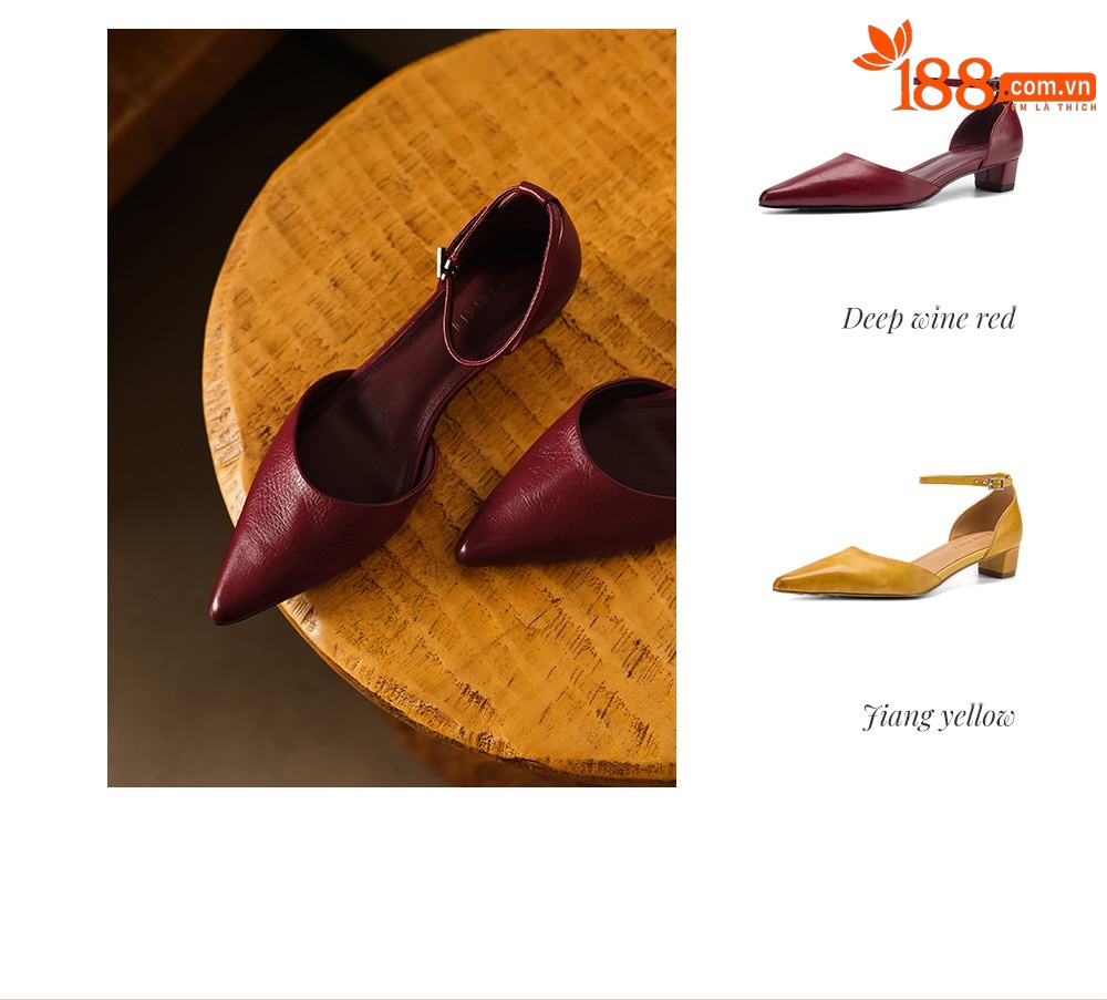Sandal nữ mũi nhọn quai ngang gót vuông 3,5 cm phong cách Hàn Quốc — đen chi tiết 5