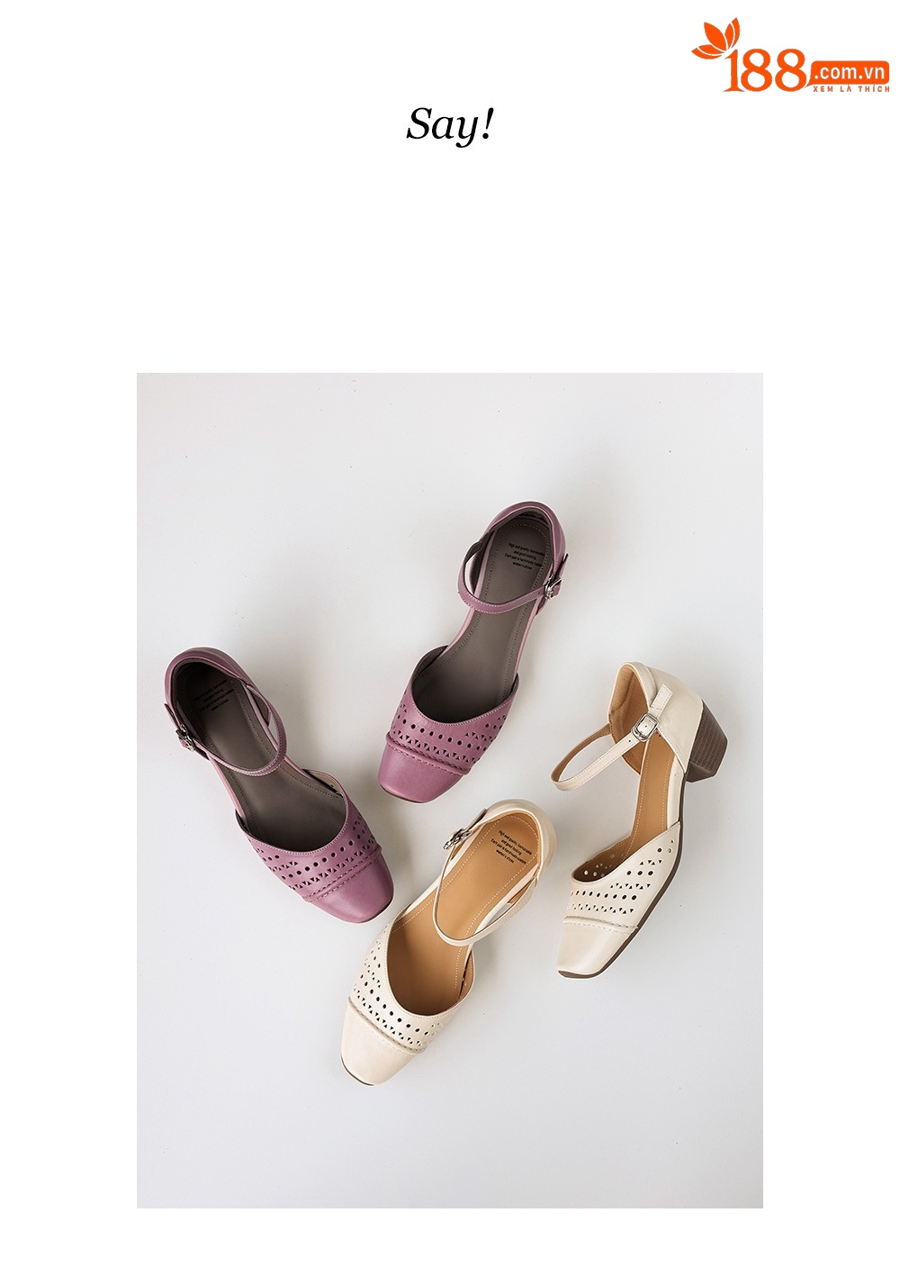 Sandal nữ da cừu mũi trùm gót thấp quai ngang một dây hở gót — màu tím chi tiết 5