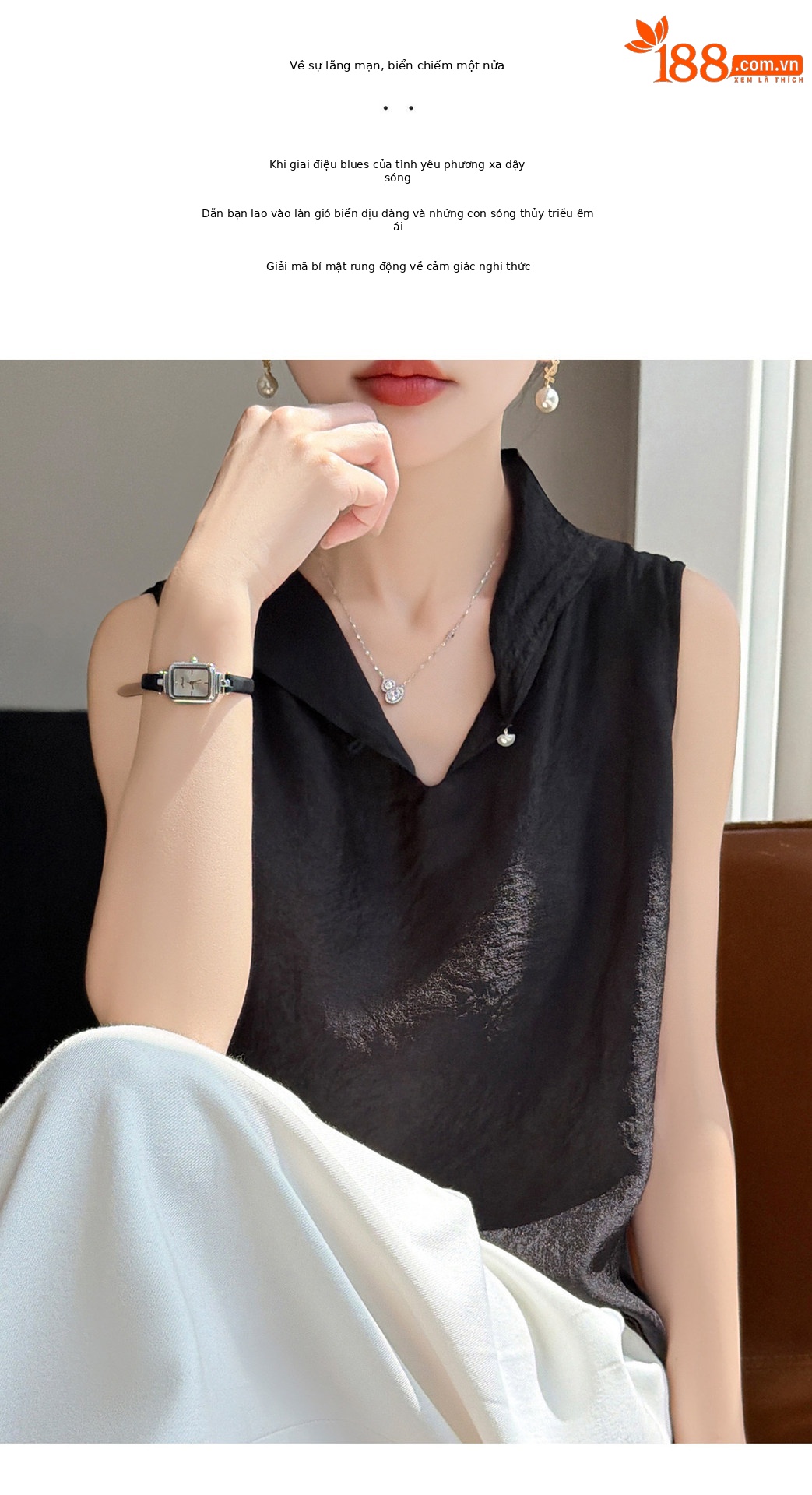 Áo sơ mi không tay cổ lật nữ chất tơ tằm phong cách quốc gia — Champagne màu chi tiết 22