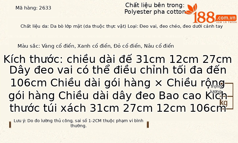 Túi tote da bò thật phong cách vintage, tay cầm chắc chắn, dung tích lớn — Vàng cổ điển, Màu xanh lá cây, Đỏ cổ điển, Nâu cổ điển chi tiết 4