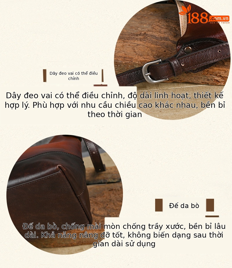 Túi tote da bò thật phong cách vintage, tay cầm chắc chắn, dung tích lớn — Vàng cổ điển, Màu xanh lá cây, Đỏ cổ điển, Nâu cổ điển chi tiết 7
