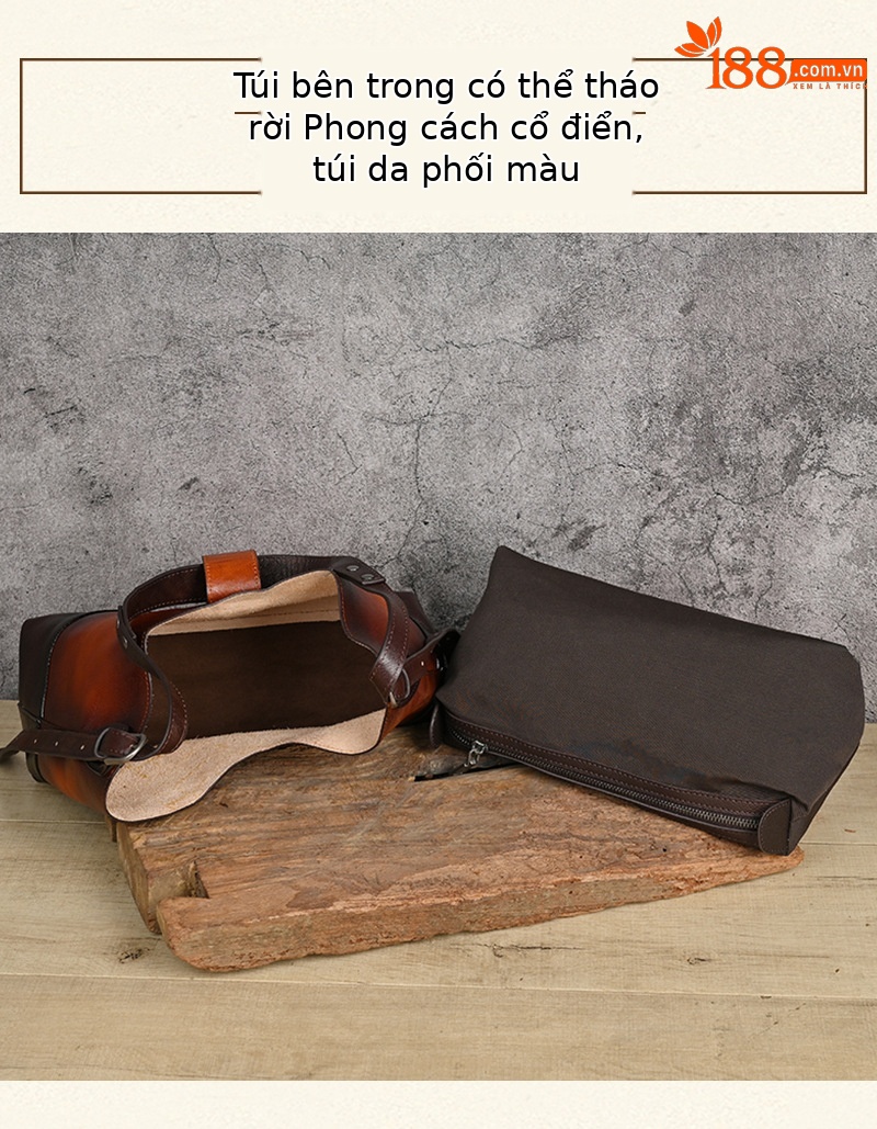 Túi tote da bò thật phong cách vintage, tay cầm chắc chắn, dung tích lớn — Vàng cổ điển, Màu xanh lá cây, Đỏ cổ điển, Nâu cổ điển chi tiết 8
