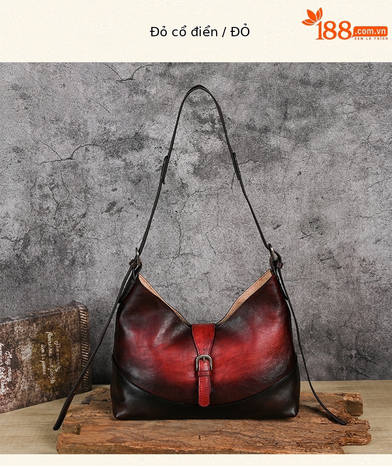 Túi tote da bò thật phong cách vintage, tay cầm chắc chắn, dung tích lớn — Vàng cổ điển, Màu xanh lá cây, Đỏ cổ điển, Nâu cổ điển chi tiết 17