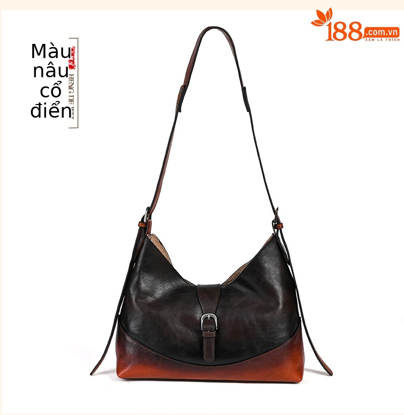 Túi tote da bò thật phong cách vintage, tay cầm chắc chắn, dung tích lớn — Vàng cổ điển, Màu xanh lá cây, Đỏ cổ điển, Nâu cổ điển chi tiết 23
