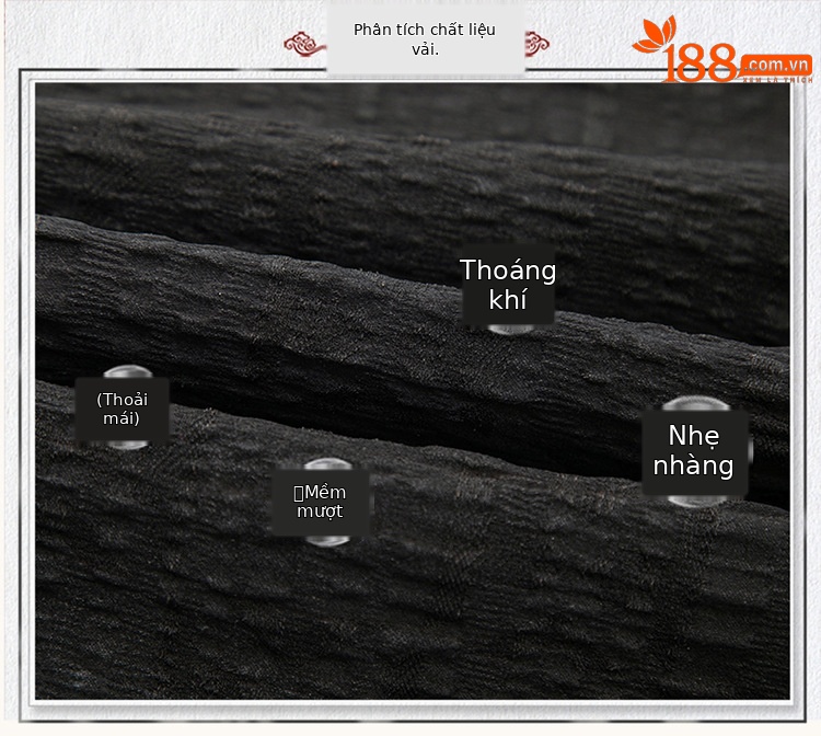 Quần lụa tơ tằm nam dáng rộng thùng thình mùa hè — Đen A-80 chi tiết 2