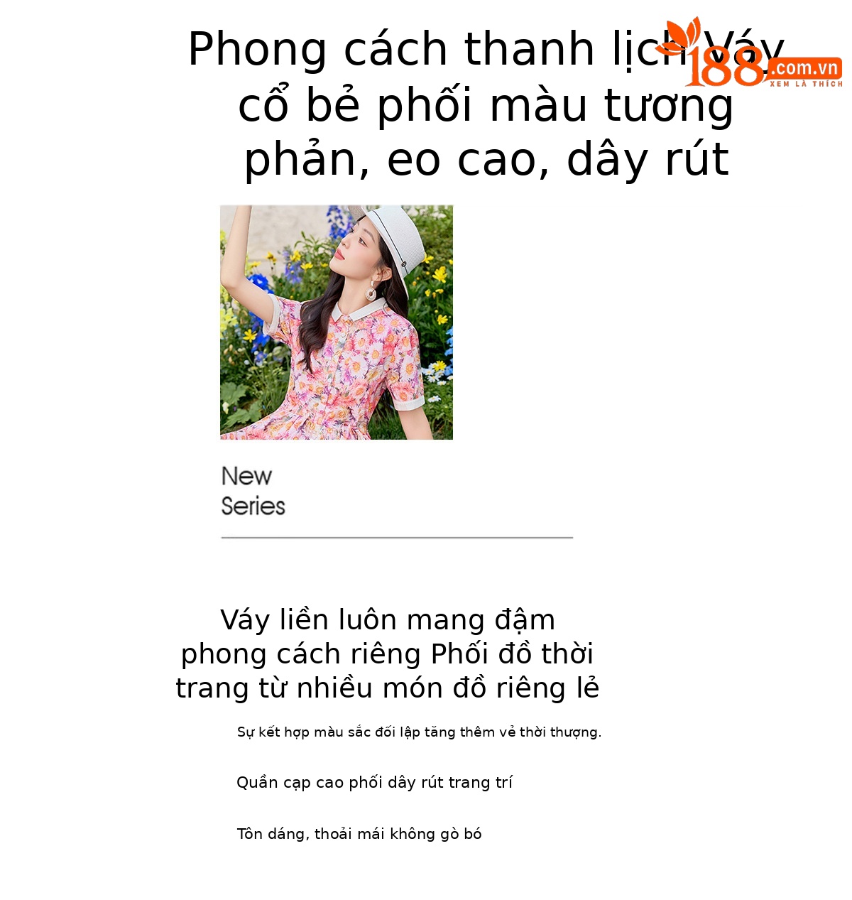 Đầm maxi nữ thắt eo họa tiết hoa nhí dáng suông rộng tay ngắn — màu đỏ chi tiết 2