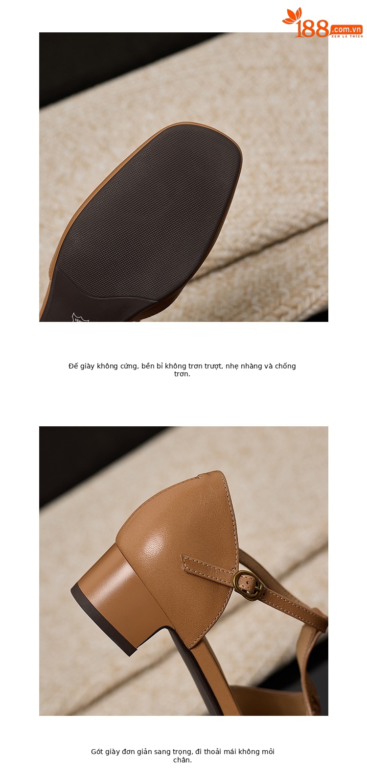Sandal nữ da cừu thấp gót dệt vintage bít mũi quai chữ T — màu trắng ngà chi tiết 15