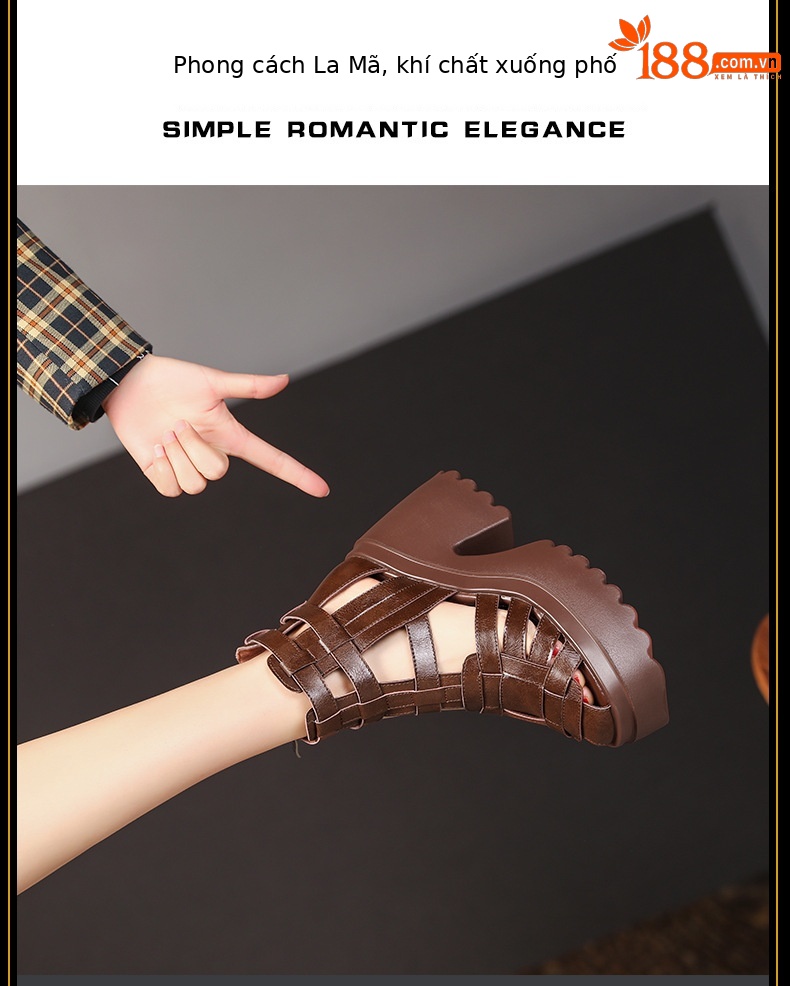 Boot cổ thấp nữ đế tăng chiều cao 10 cm, phong cách martin, thiết kế hở mũi cách điệu — màu đen chi tiết 2