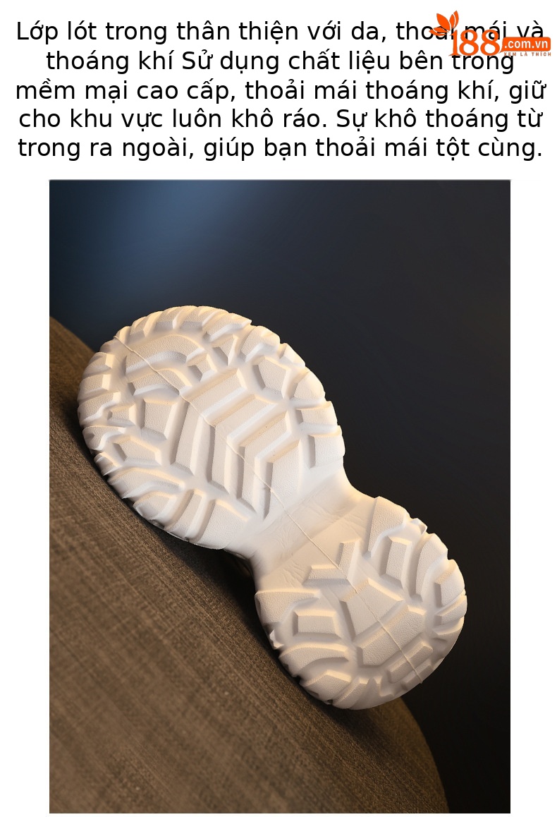 Giày sneaker nữ đế dày tăng chiều cao, dán Magic Stick, thoáng khí — màu trắng chi tiết 9