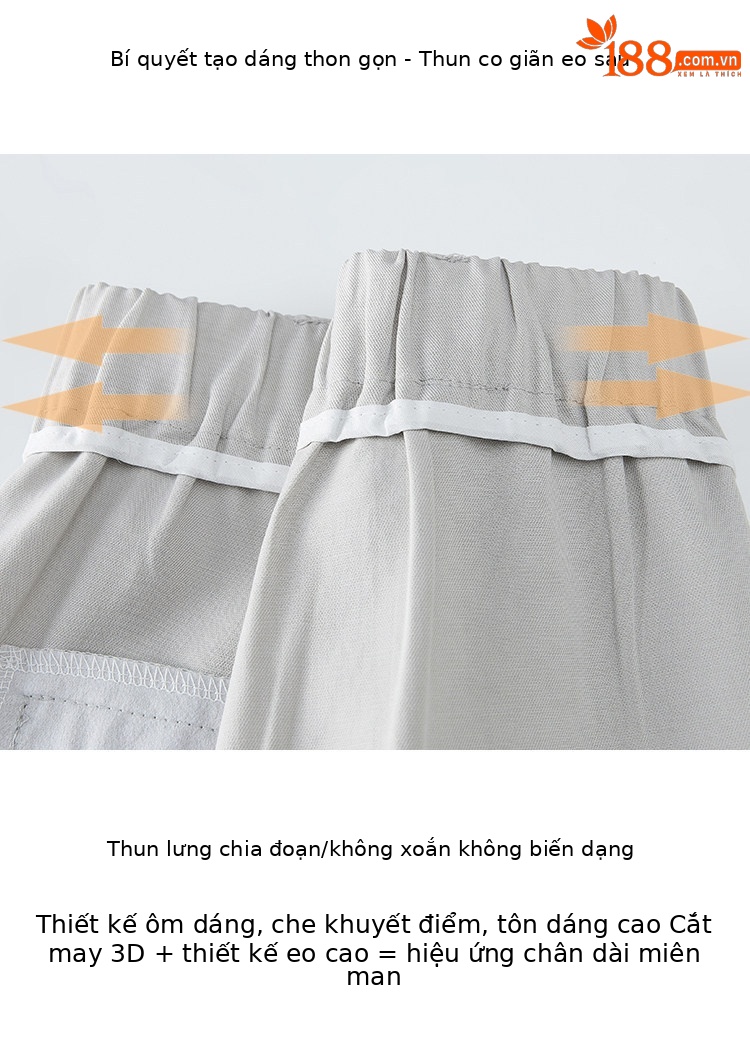 Quần culottes nữ ống rộng cạp cao suông rủ dáng dài 9 phân chất liệu lụa mát mùa hè — màu đen chi tiết 9