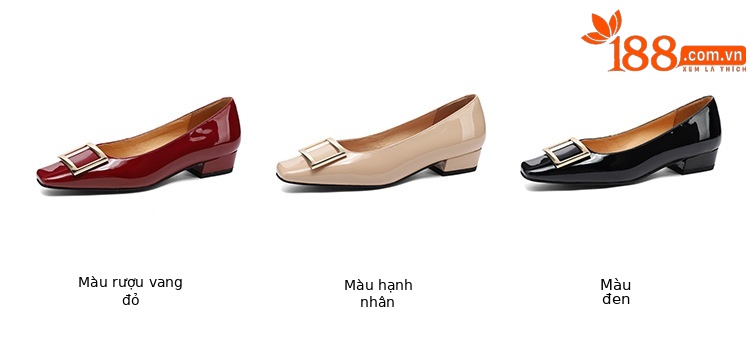 Giày cao gót nữ mũi vuông gót vuông 3 cm, cổ nông, form rộng size lớn 33–41 — đen chi tiết 3