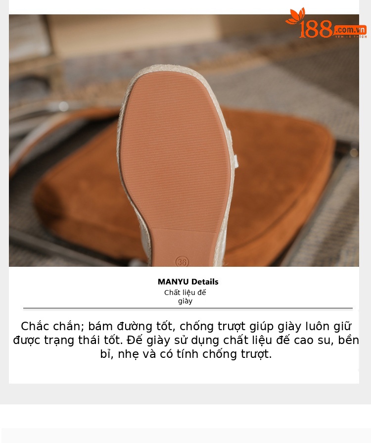 Sandal cao gót nữ hở mũi đế xuồng bện thừng gót 9 cm — màu trắng chi tiết 6