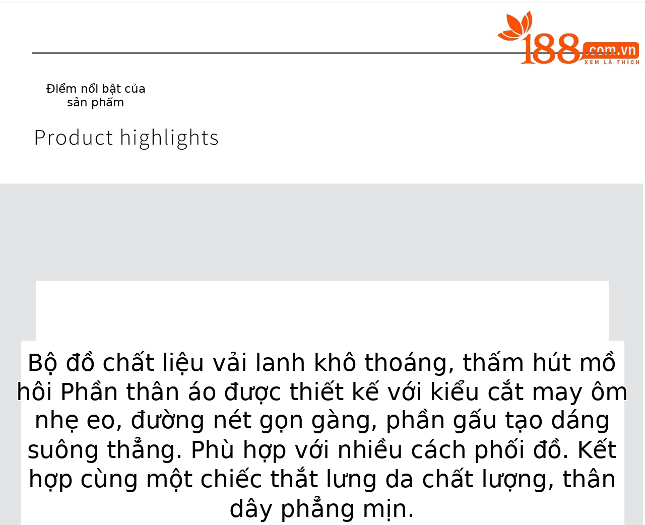 Bộ áo sơ mi và chân váy hai mảnh nữ chất liệu tơ sen phối eo — xanh lam chi tiết 8