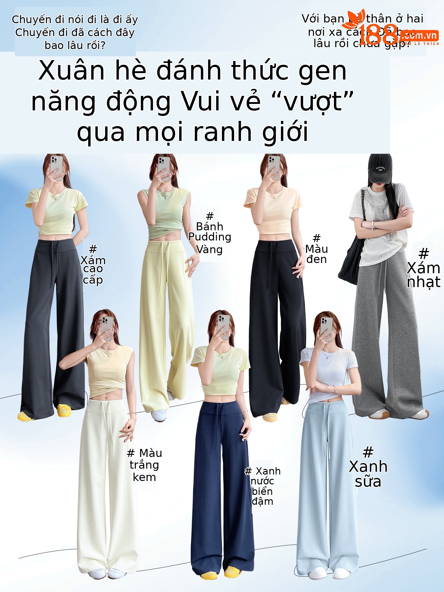 Quần legging yoga nữ cạp cao ống suông chất liệu lụa băng mát mẻ — Màu trắng gạo - Extended
