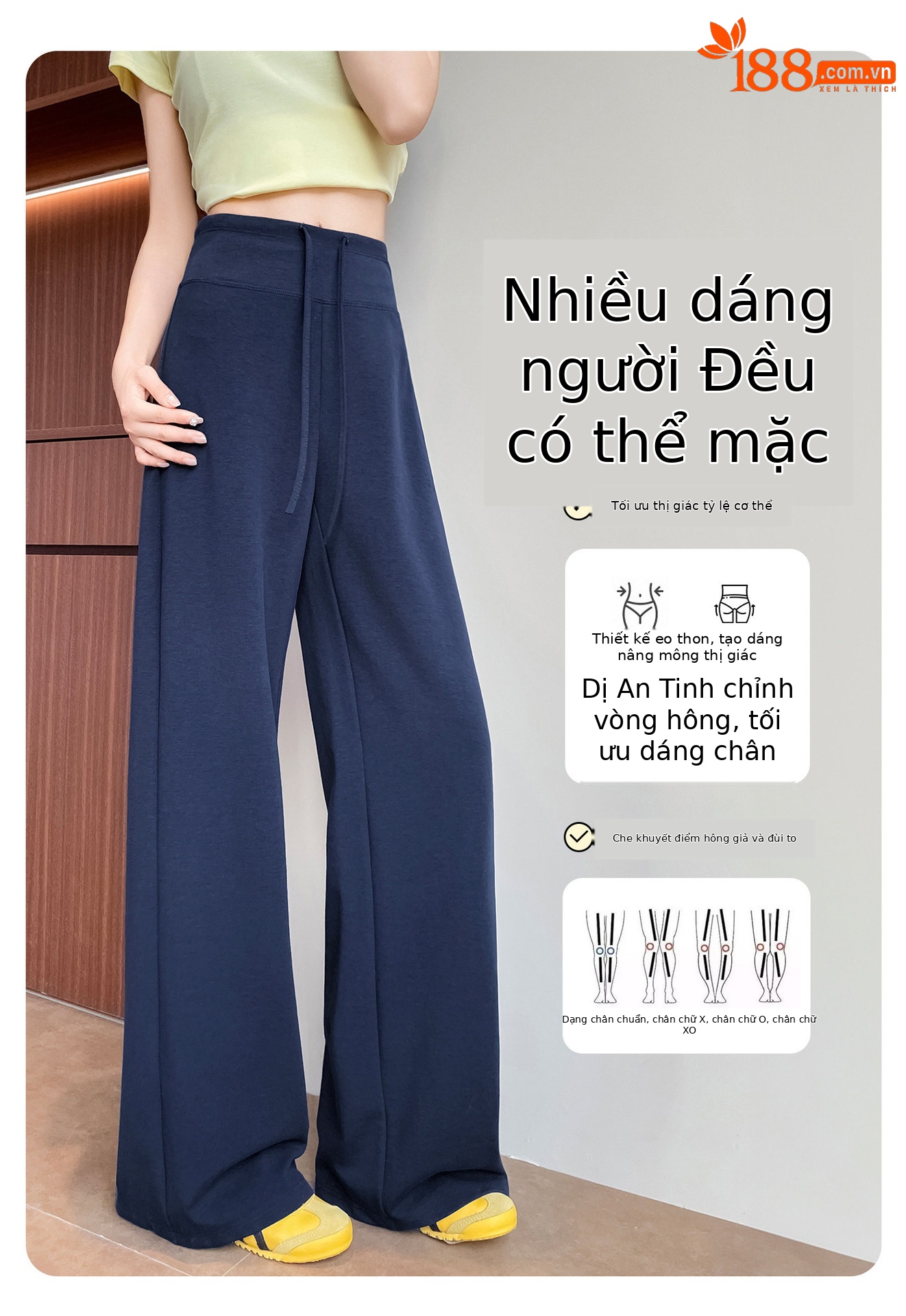 Quần legging yoga nữ cạp cao ống suông chất liệu lụa băng mát mẻ — Màu trắng gạo - Extended chi tiết 5