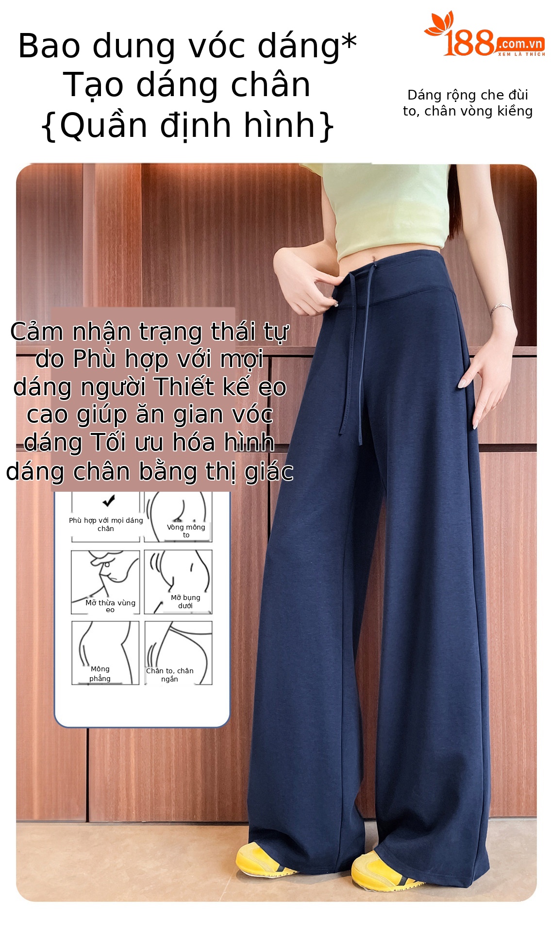 Quần legging yoga nữ cạp cao ống suông chất liệu lụa băng mát mẻ — Màu trắng gạo - Extended chi tiết 12