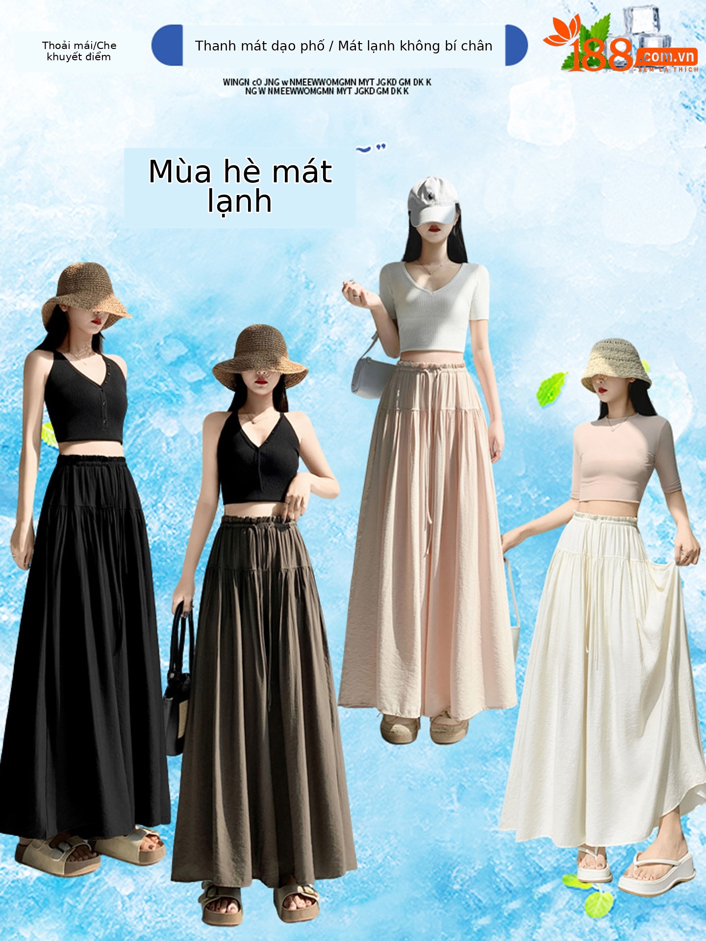 Quần ống rộng nữ cạp cao kiểu Pháp dáng suông rộng — màu đen