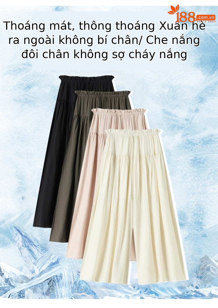 Quần ống rộng nữ cạp cao kiểu Pháp dáng suông rộng — màu đen chi tiết 9