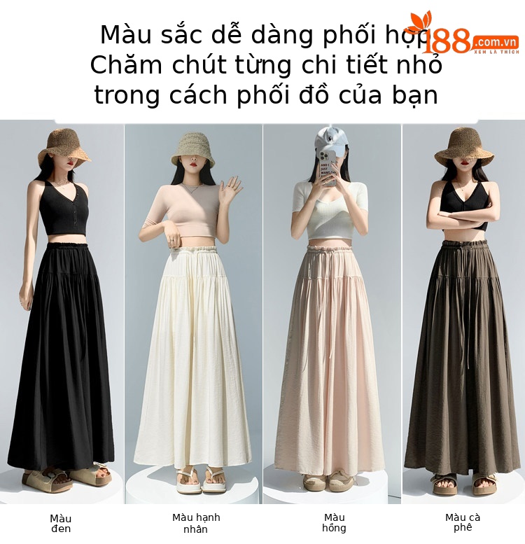 Quần ống rộng nữ cạp cao kiểu Pháp dáng suông rộng — màu đen chi tiết 16