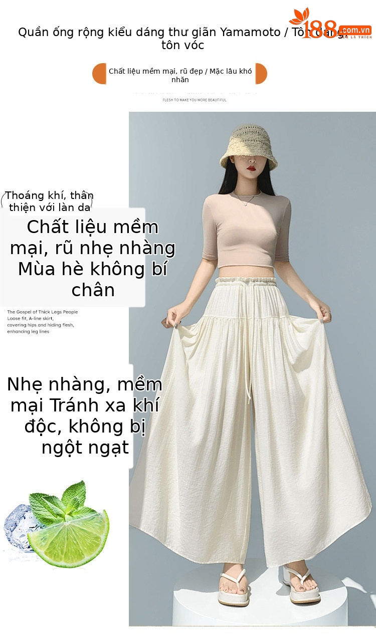 Quần ống rộng nữ cạp cao kiểu Pháp dáng suông rộng — màu đen chi tiết 12